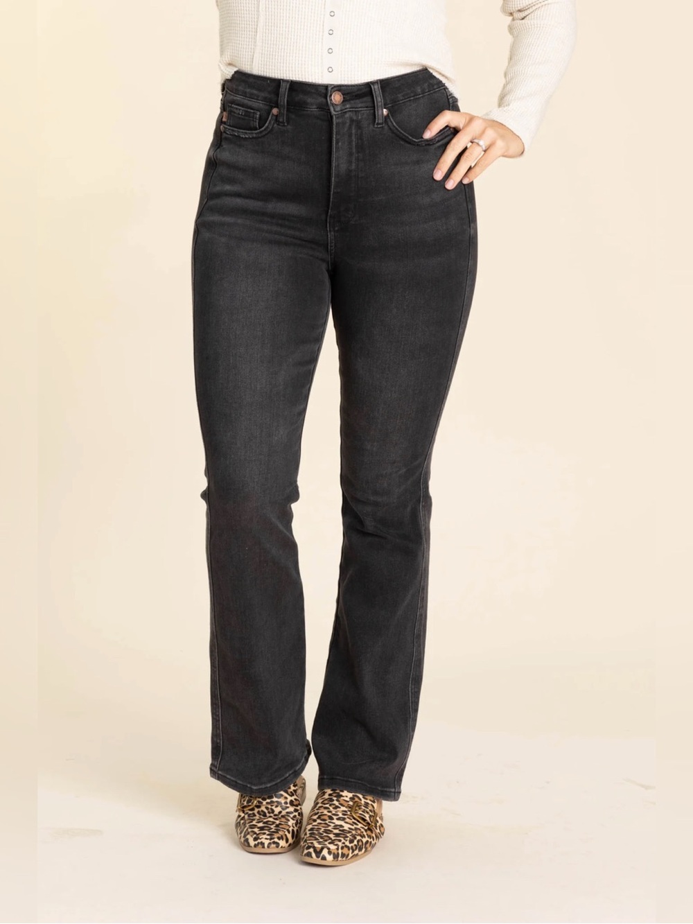 Judy Blue High Waist Tummy Control Black Boot cut Denim Jeans - 15/32